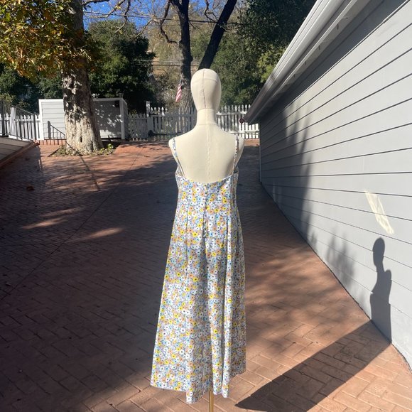 Agua by Agua Bendita Mambo Pleated Floral Cotton-Poplin Midi Dress (Size: M) - Picture 3 of 5